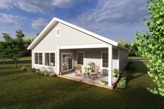 Exterior - Rear Elevation for Cottage House Plan #513-2197 - 3 bed, 2 bath