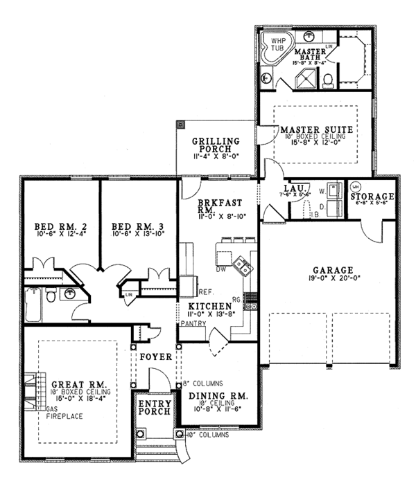 House Plan Design - Ranch Floor Plan - Main Floor Plan #17-2662