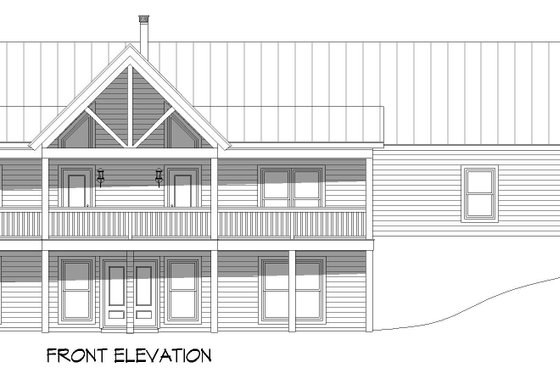 Exterior - Front Elevation 3 for Southern House Plan #932-945 - 2 bed, 2 bath