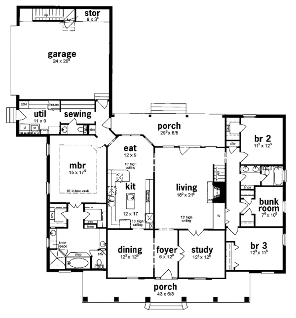 House Design - Classical Floor Plan - Main Floor Plan #36-546