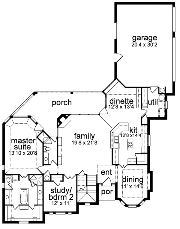 House Plan Design - Traditional Floor Plan - Main Floor Plan #84-703