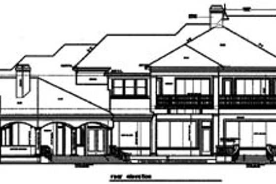 Exterior - Rear Elevation for European House Plan #411-383 - 4 bed, 4.5 bath