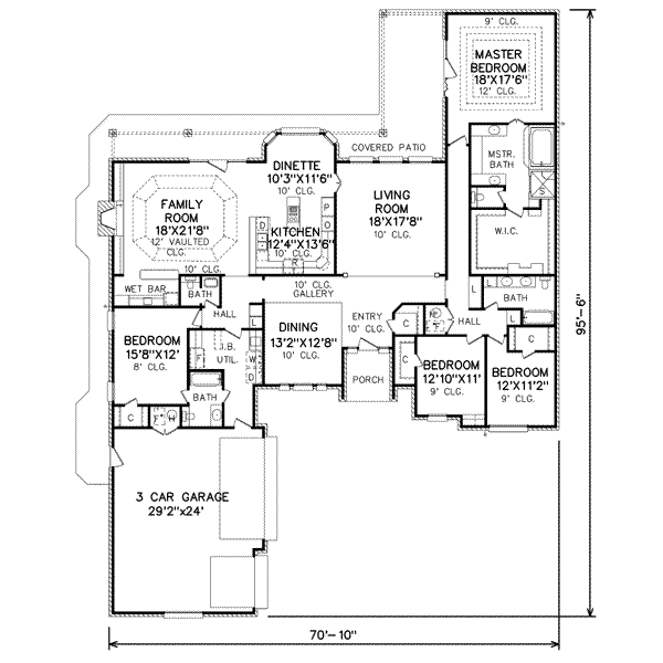 Traditional Floor Plan - Main Floor Plan #65-200