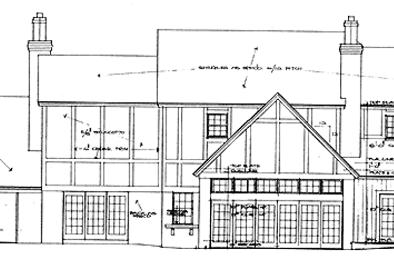 Dream House Plan - Exterior - Rear Elevation for Tudor House Plan #310-1064 - 4 bed, 3.5 bath