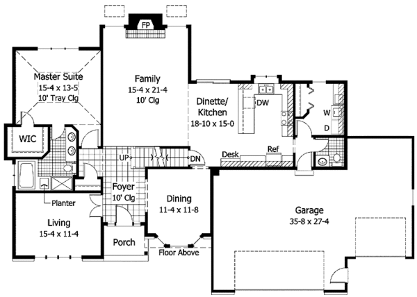 House Plan Design - Tudor Floor Plan - Main Floor Plan #51-741