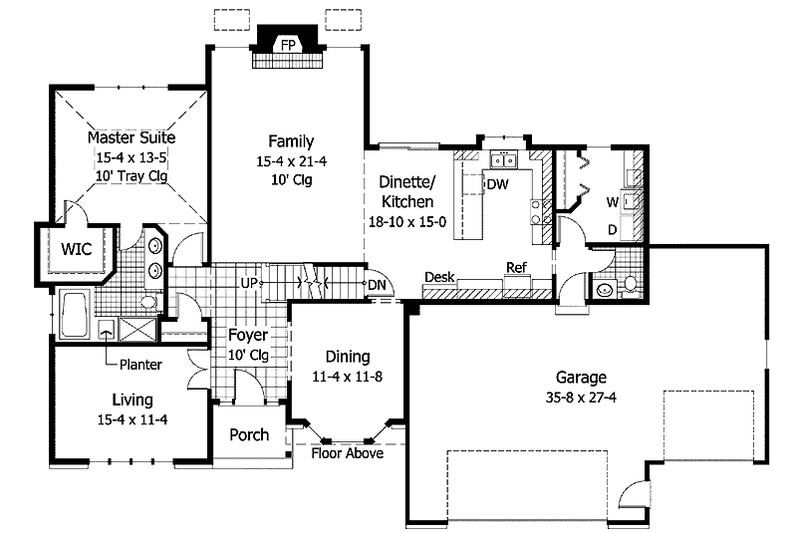 Home Plan - Floor Plan - Main Floor for Tudor House Plan #51-741 - 3 bed, 2.5 bath
