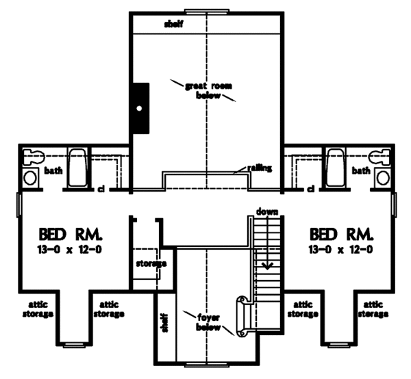 House Plan Design - Country Floor Plan - Upper Floor Plan #929-808