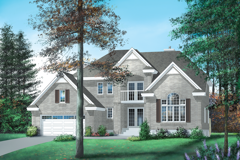 European Style House Plan - 4 Beds 3.5 Baths 3255 Sq/Ft Plan #25-2121