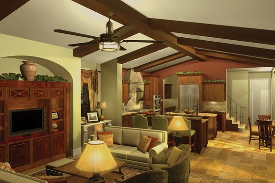 Interior - Family Room 2 for Mediterranean House Plan #930-434 - 3 bed, 4 bath