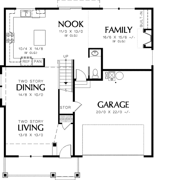 Dream House Plan - Craftsman Floor Plan - Main Floor Plan #48-821