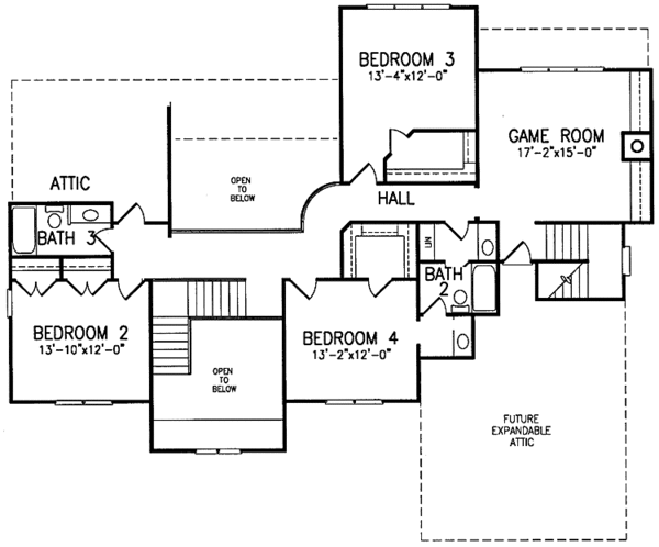 House Plan Design - Colonial Floor Plan - Upper Floor Plan #952-241