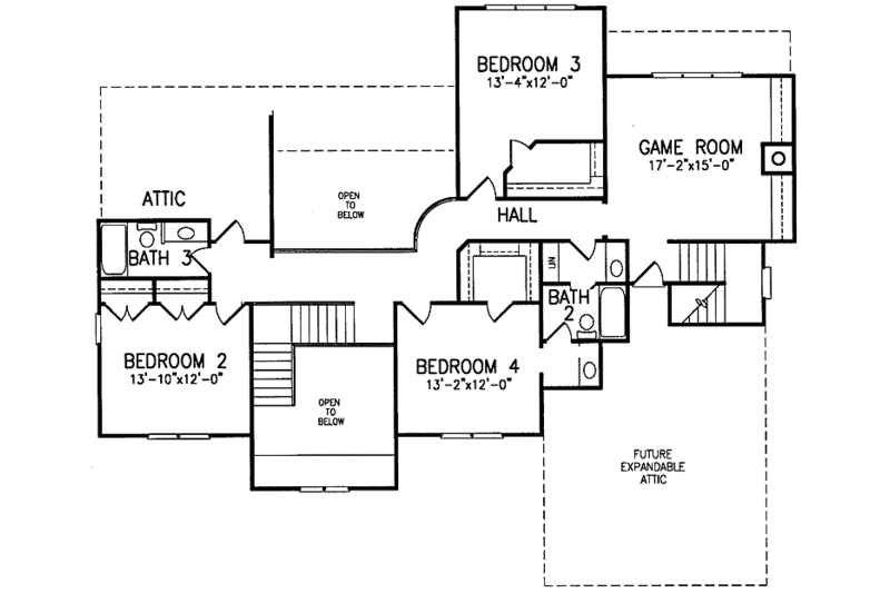 Architectural House Design - Floor Plan - Upper Floor for Colonial House Plan #952-241 - 4 bed, 3.5 bath