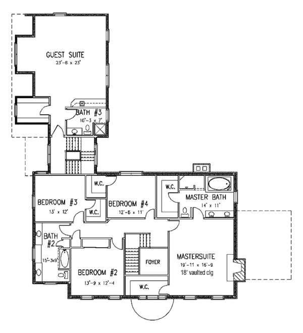 House Design - Classical Floor Plan - Upper Floor Plan #994-20