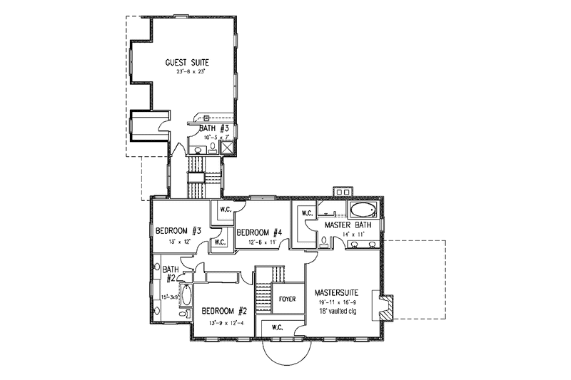 Dream House Plan - Floor Plan - Upper Floor for Classical House Plan #994-20 - 5 bed, 3.5 bath