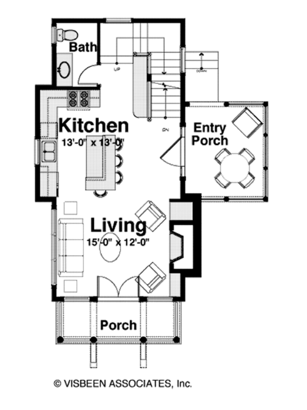 Home Plan - Cabin Floor Plan - Main Floor Plan #928-246