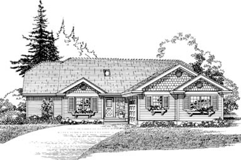 Exterior - Front Elevation 2 for Cottage House Plan #47-478 - 3 bed, 2 bath