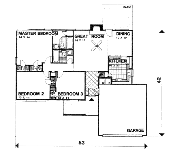 Country Floor Plan - Main Floor Plan #30-113