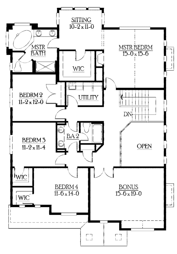 Home Plan - Craftsman Floor Plan - Upper Floor Plan #132-422