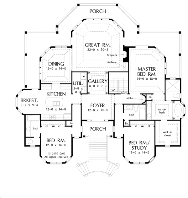 House Plan Design - European Floor Plan - Main Floor Plan #929-531