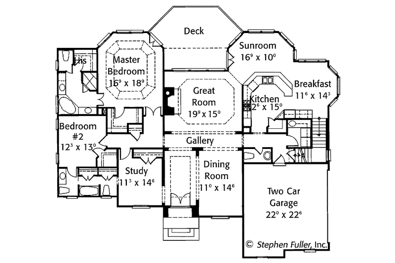 Home Plan - Floor Plan - Main Floor for Colonial House Plan #429-421 - 4 bed, 3.5 bath