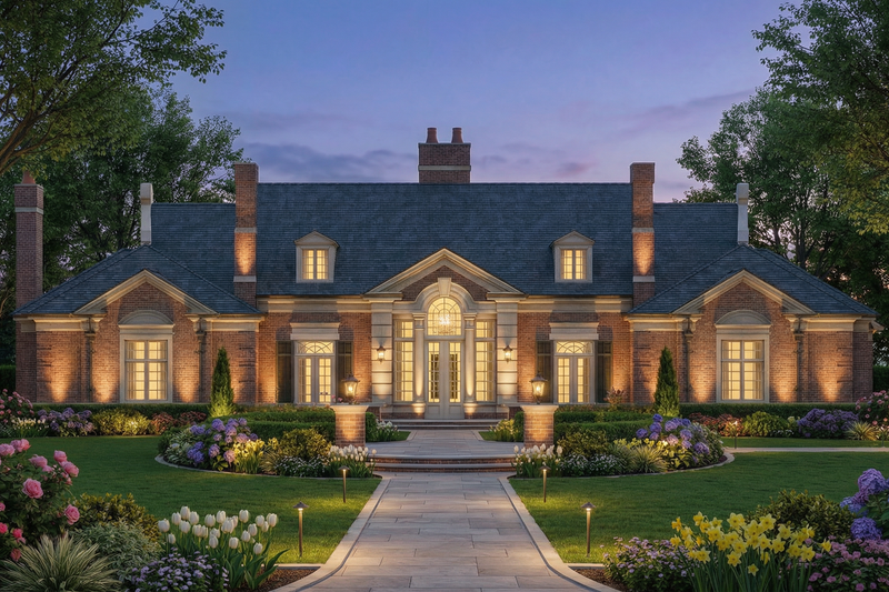 Home Plan - Exterior - Front Elevation 2 for European House Plan #119-106 - 3 bed, 4.5 bath
