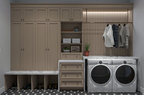 Interior - Laundry for Barndominium House Plan #455-254 - 2 bed, 2 bath