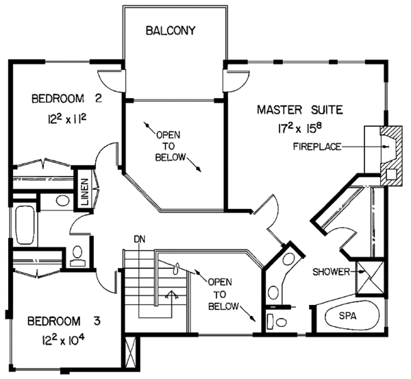 House Plan Design - Mediterranean Floor Plan - Upper Floor Plan #60-913