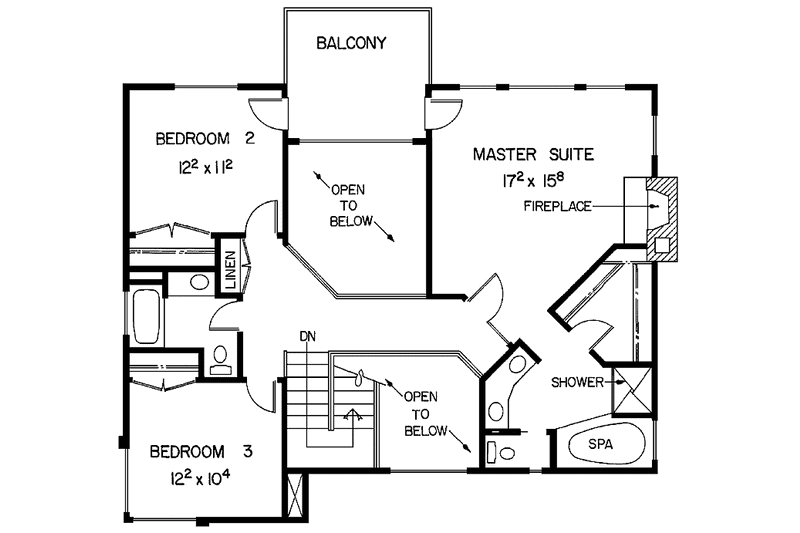 Home Plan - Floor Plan - Upper Floor for Mediterranean House Plan #60-913 - 3 bed, 3 bath