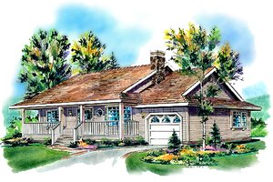 Farmhouse Exterior - Front Elevation Plan #18-1016