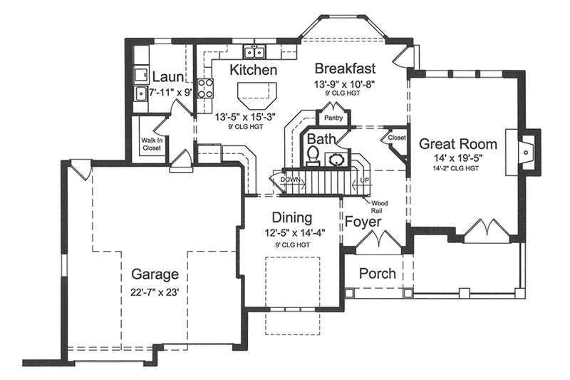 Dream House Plan - Floor Plan - Main Floor for European House Plan #46-849 - 4 bed, 2.5 bath