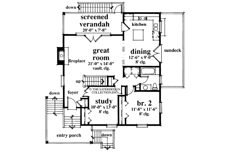 Home Plan - Floor Plan - Main Floor for Country House Plan #930-29 - 2 bed, 2 bath