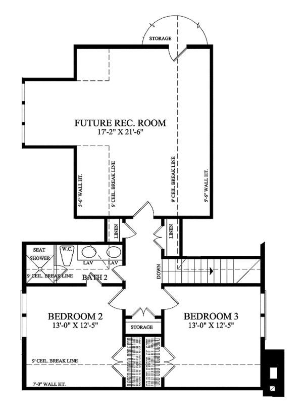 Dream House Plan - Traditional Floor Plan - Upper Floor Plan #137-358