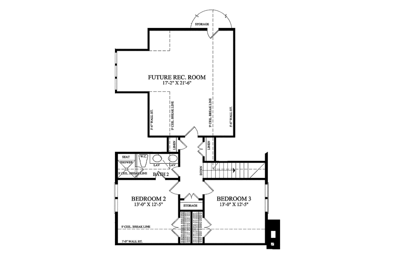 Dream House Plan - Floor Plan - Upper Floor for Traditional House Plan #137-358 - 3 bed, 2.5 bath