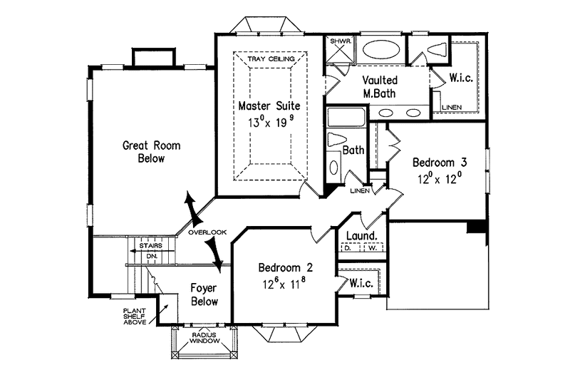 Home Plan - Floor Plan - Upper Floor for Colonial House Plan #927-706 - 4 bed, 3 bath