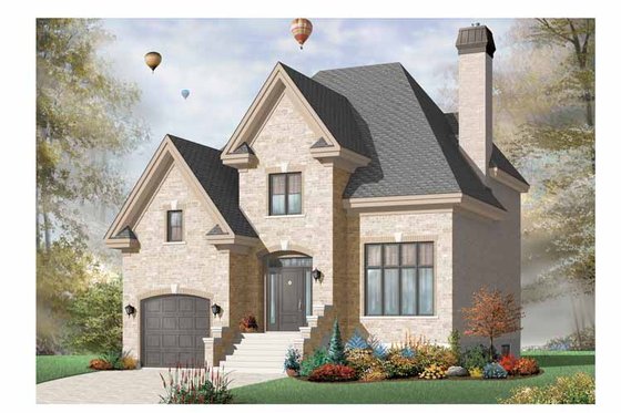 Exterior - Front Elevation 4 for European House Plan #23-2440 - 3 bed, 2 bath
