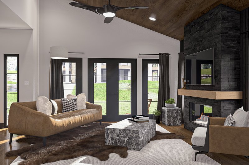 House Blueprint - Interior - Family Room for Modern House Plan #455-441 - 1 bed, 1 bath