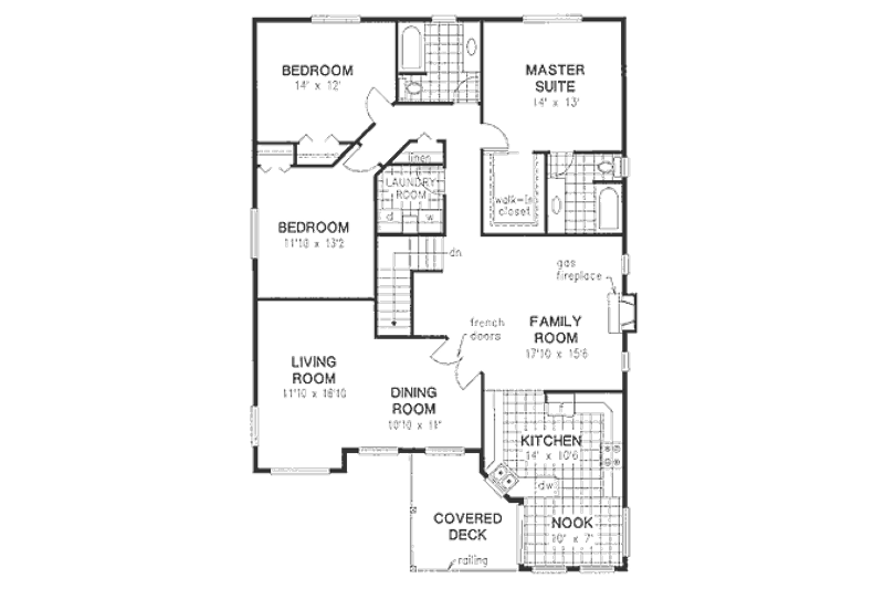 House Design - Floor Plan - Main Floor for European House Plan #18-9317 - 5 bed, 3 bath