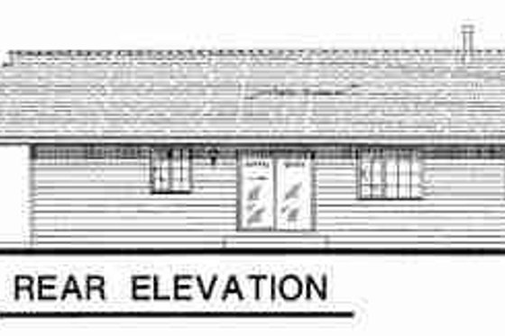 Exterior - Rear Elevation for Ranch House Plan #18-9250 - 3 bed, 1 bath