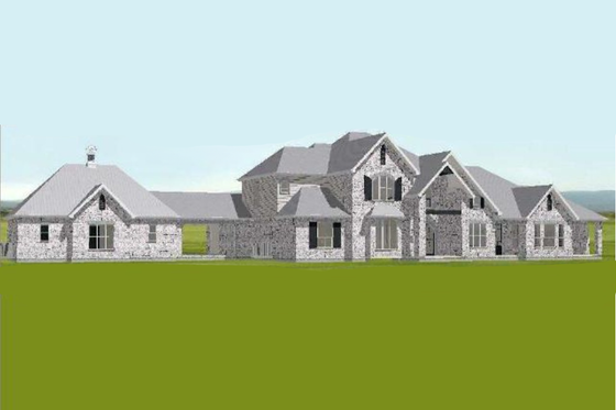 Exterior - Front Elevation for European House Plan #408-104 - 3 bed, 5.5 bath