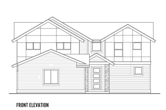 Exterior - Front Elevation 3 for Contemporary House Plan #569-35 - 3 bed, 3 bath