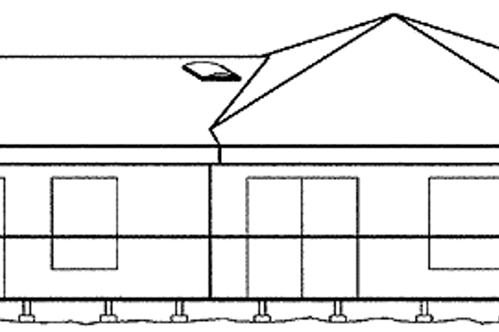Exterior - Rear Elevation for Contemporary House Plan #60-1004 - 2 bed, 2.5 bath