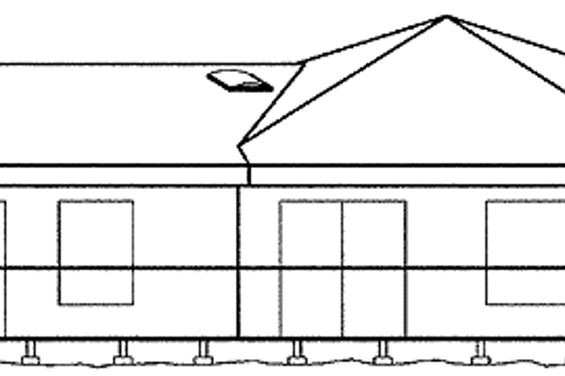 House Blueprint - Exterior - Rear Elevation for Contemporary House Plan #60-1004 - 2 bed, 2.5 bath