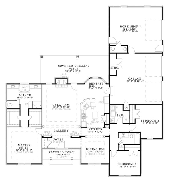 Architectural House Design - Ranch Floor Plan - Main Floor Plan #17-2781