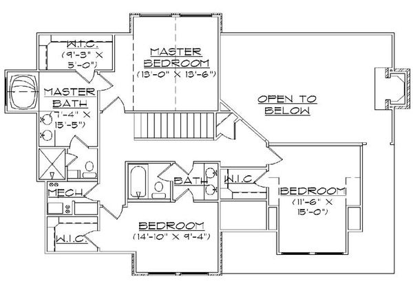 Dream House Plan - Country Floor Plan - Upper Floor Plan #5-385