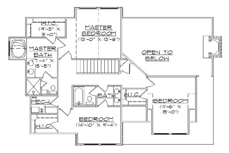 Dream House Plan - Floor Plan - Upper Floor for Country House Plan #5-385 - 5 bed, 3.5 bath