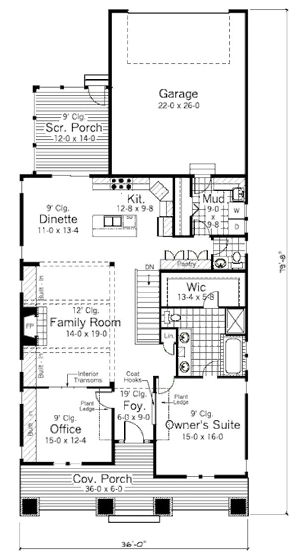 Craftsman Floor Plan - Main Floor Plan #51-346