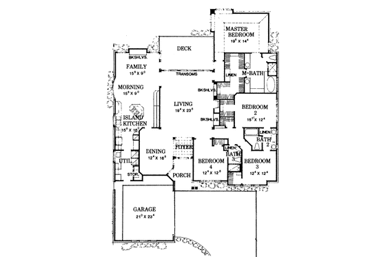 Floor Plan - Main Floor for Ranch House Plan #472-193 - 4 bed, 3 bath