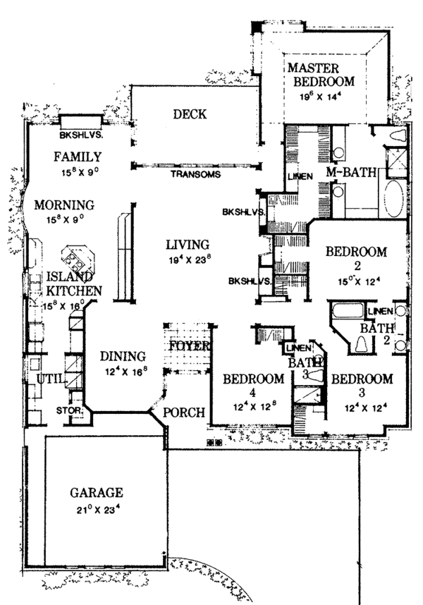 House Plan Design - Ranch Floor Plan - Main Floor Plan #472-193