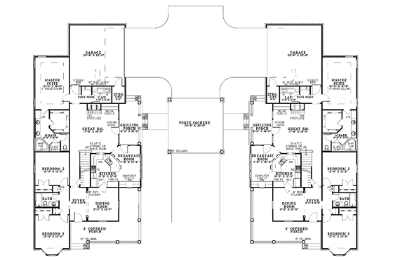 Floor Plan - Main Floor for Country House Plan #17-2819 - 6 bed, 4 bath