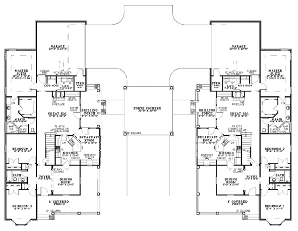 Architectural House Design - Country Floor Plan - Main Floor Plan #17-2819
